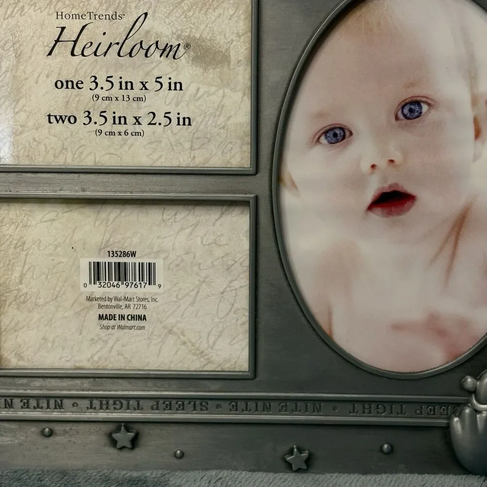 Home Trends Heirloom Pewter Nursery Multi Photograph Baby Frame Silver